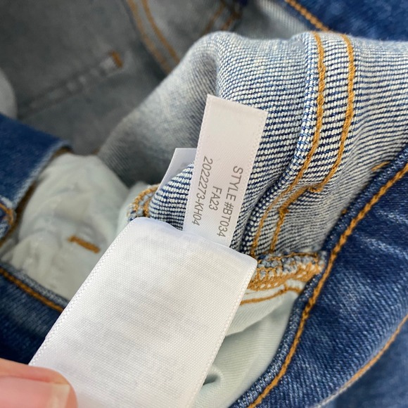 J.Crew Factory Stovepipe Straight Jeans Blue Raw Hem High Rise Stretch Size 29 - Picture 8 of 8